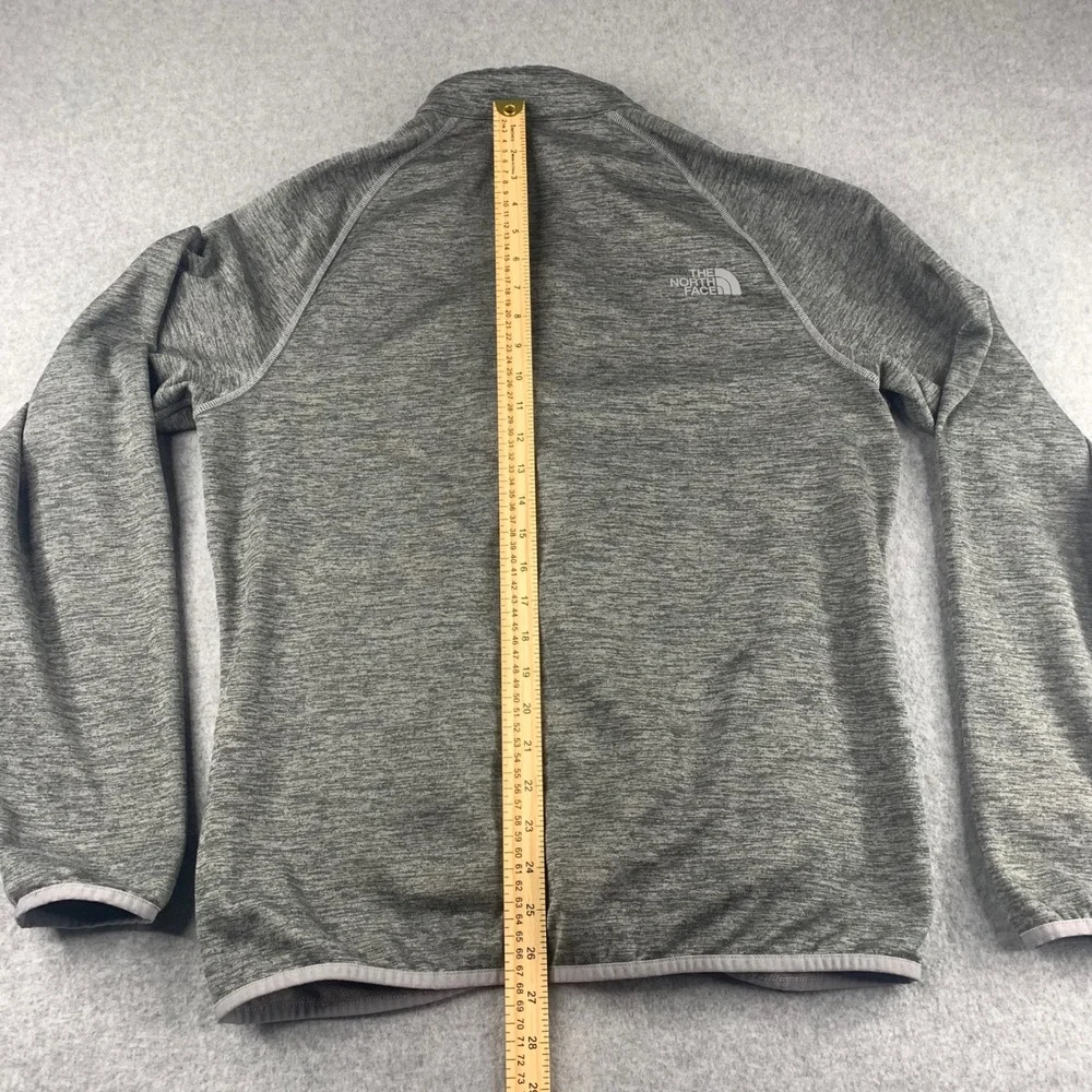 The North Face Fleece Jacket Mens M Grey Full Zip Heathered Mock Neck Activewear